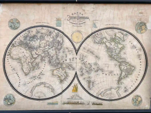 Историческият музей показва реставрирана ценна учебна стенна “Карта на земните полукълба“